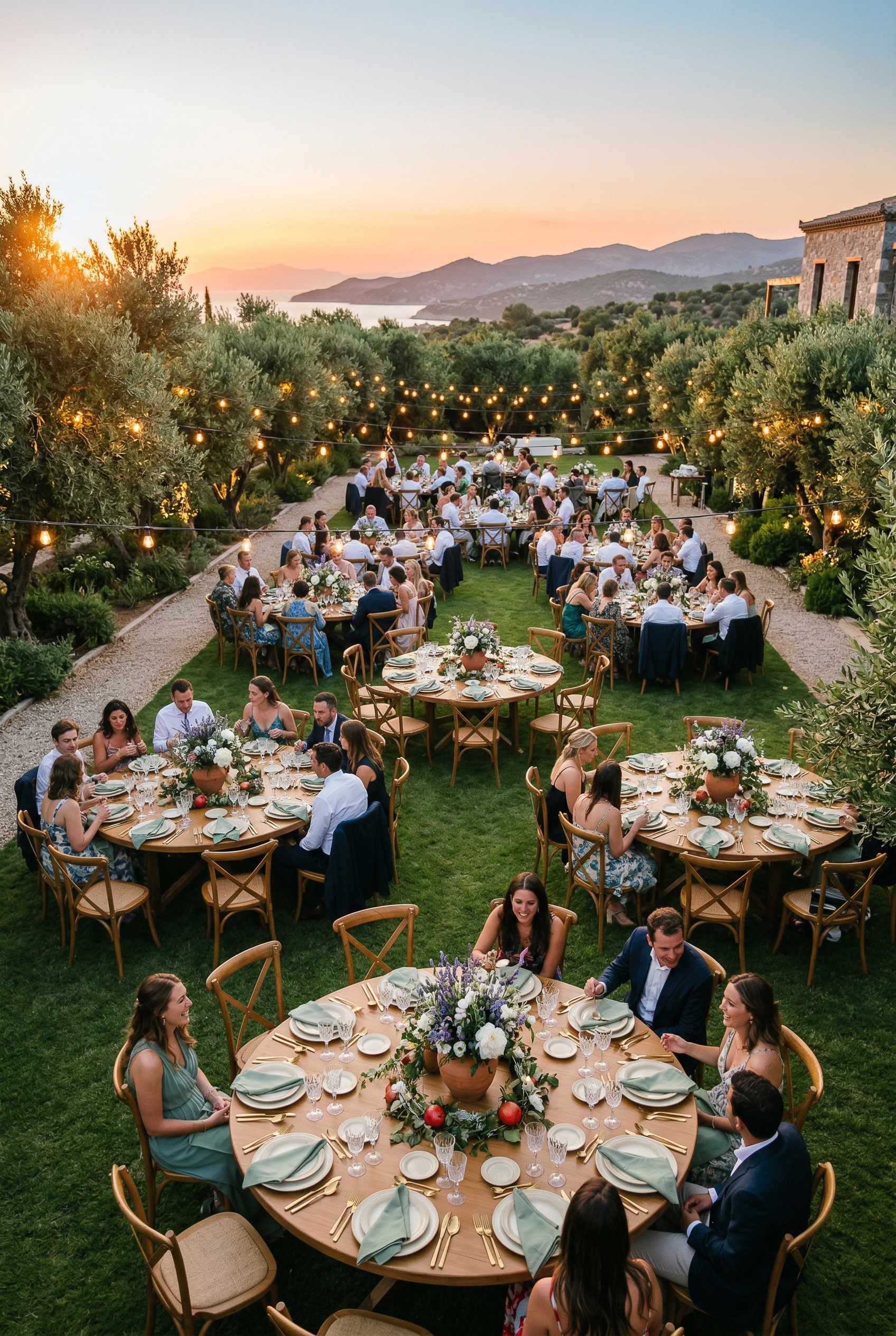 Ciceklerle suslu dis mekan dugun yemek alani